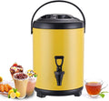 Urn Boiler Hot And Cold Water Dispenser Stainless Steel Tea Hot Water Bottle With Faucet Portable Handle Large Capacity Sealing For Catering Office Hotels Party (Color : Yellow, Size : 8L)