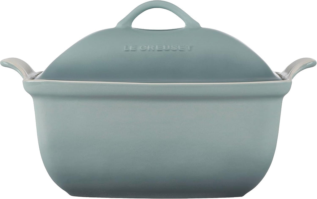 Le Creuset Heritage Stoneware Deep Baker with Lid, 4.5qt., Sea Salt