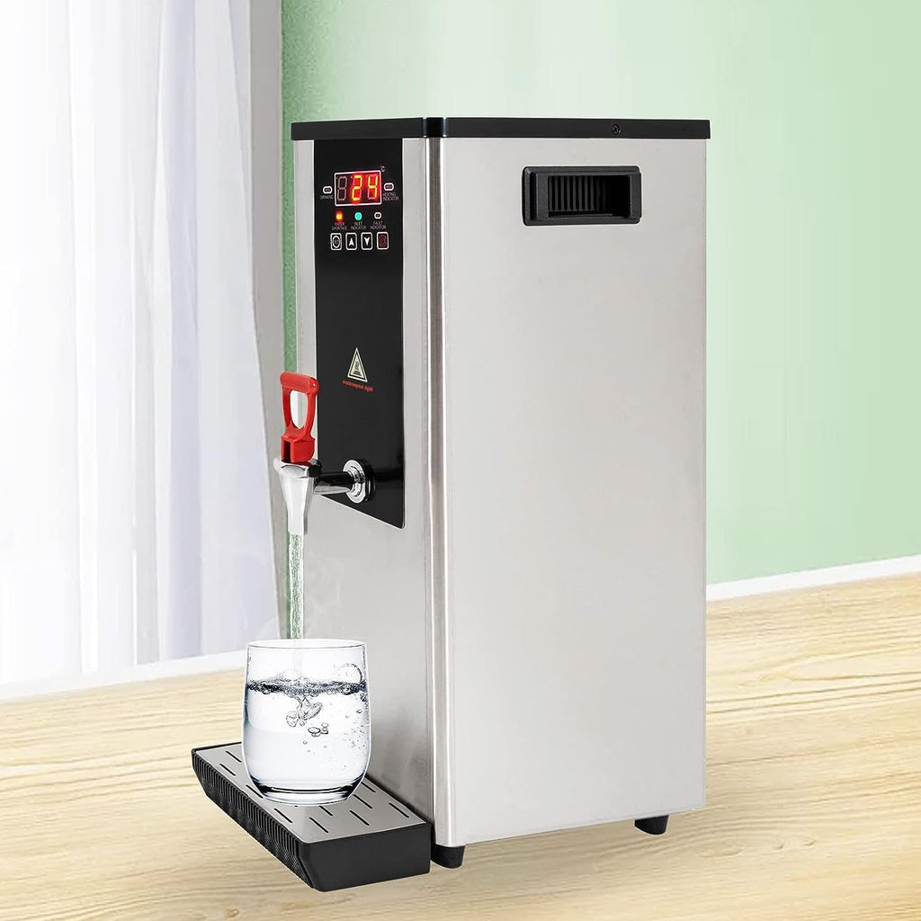 2400W Electric Commercial Water Boiler and Dispenser - 10L Stainless Steel Automatic Hot Water Machine with LCD Display and Faucet for Tea Coffee - Instant Boiling Water!