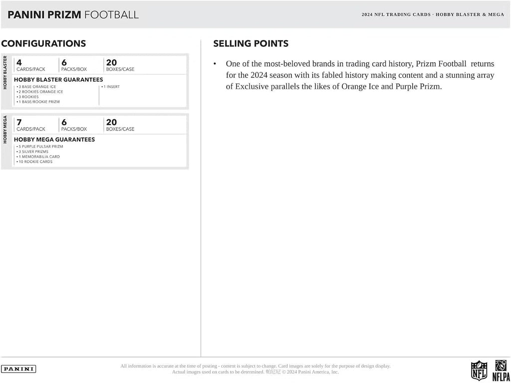 2024-25 Panini Prizm Football Hobby Mega Box