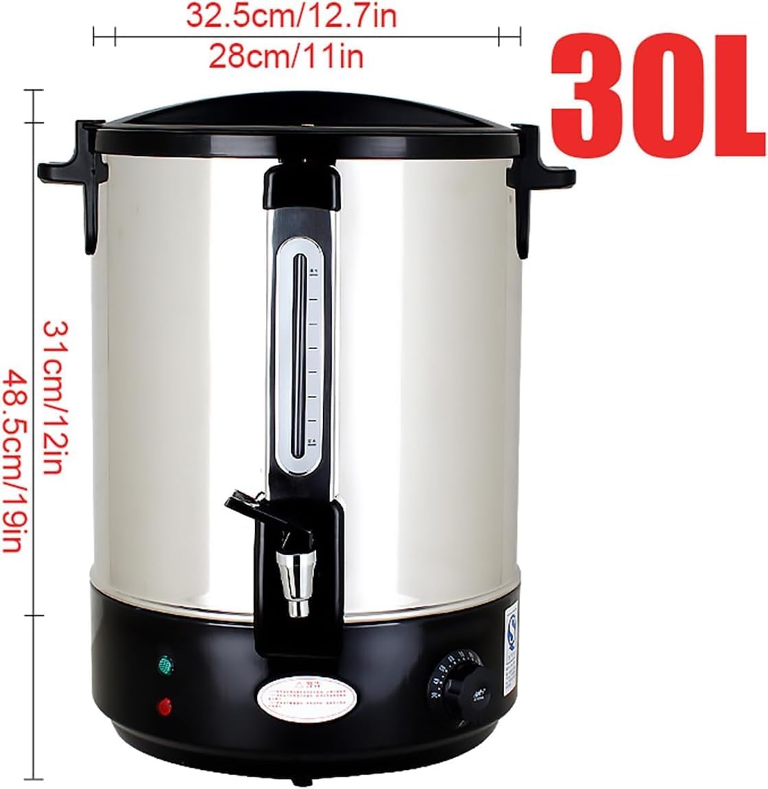 Hot Water Boiler Dispenser-Multifunctional Double Insulation Fast Heating Electric Catering Urn Bucket With Faucet For Home Commercial Office Use With Keep Warm (Size : 30L)