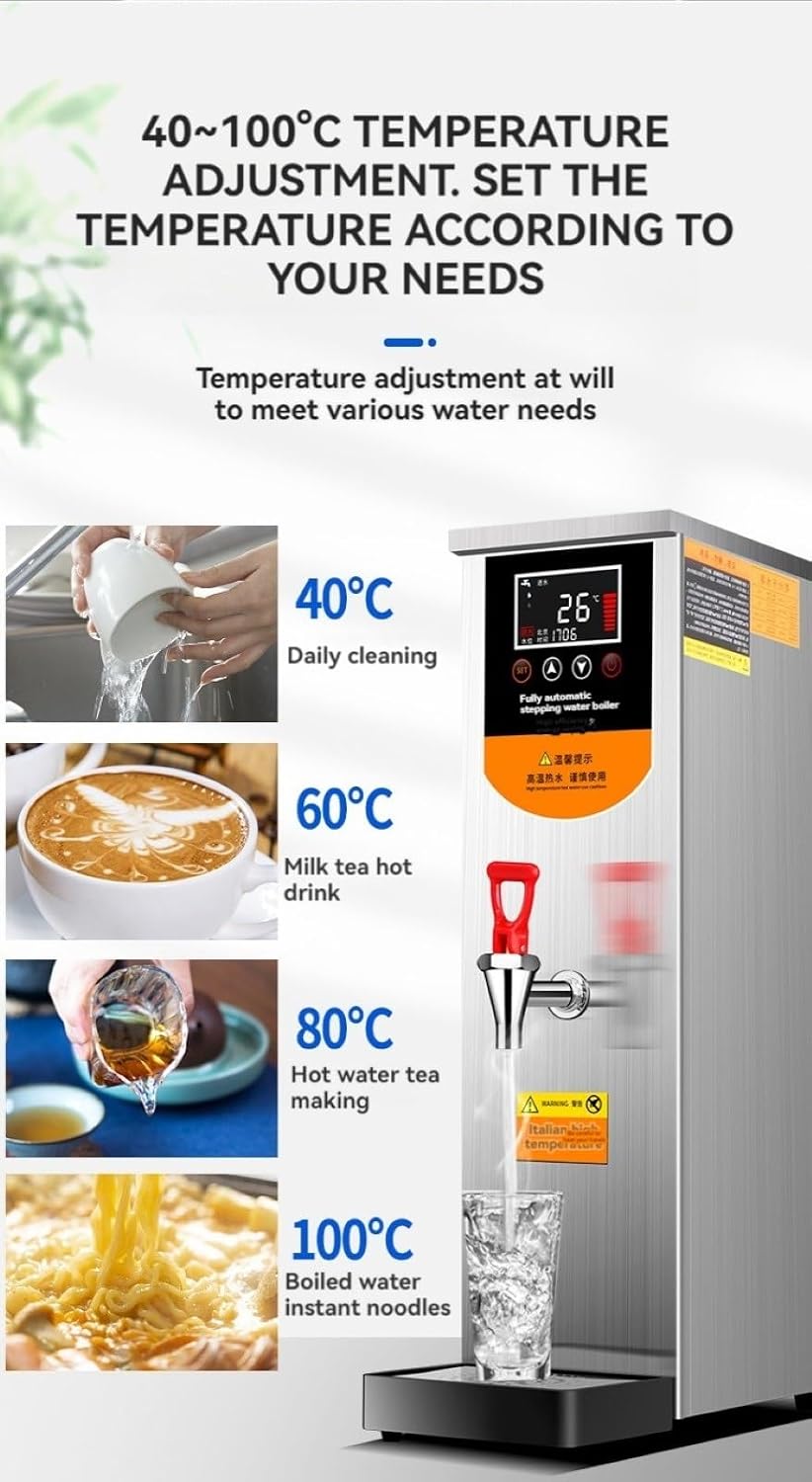 2500W Professional Commercial Electric Hot Water Dispenser with LCD Touchscreen,Safe To Drink (White 220V)