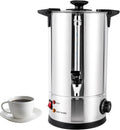 8L Commercial Coffee Urn Stainless Steel Large Coffee Maker with Thermostat, Hot Water Dispenser with Faucet, Percolator Electric Brewer for Office, Party, Wedding, Catering Use