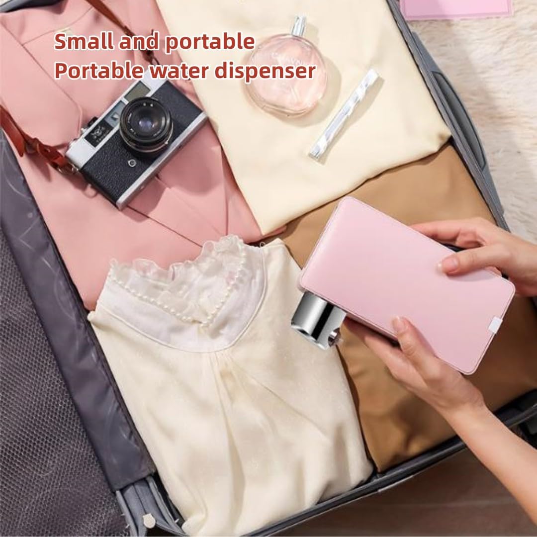 Instant Hot Water Dispenser，Hot Water Machine，Home Office Desktop Travel Water Dispenser，5-step Temperature Control,four Water Levels 150ML/200ML/300ML/400ML (Pink)