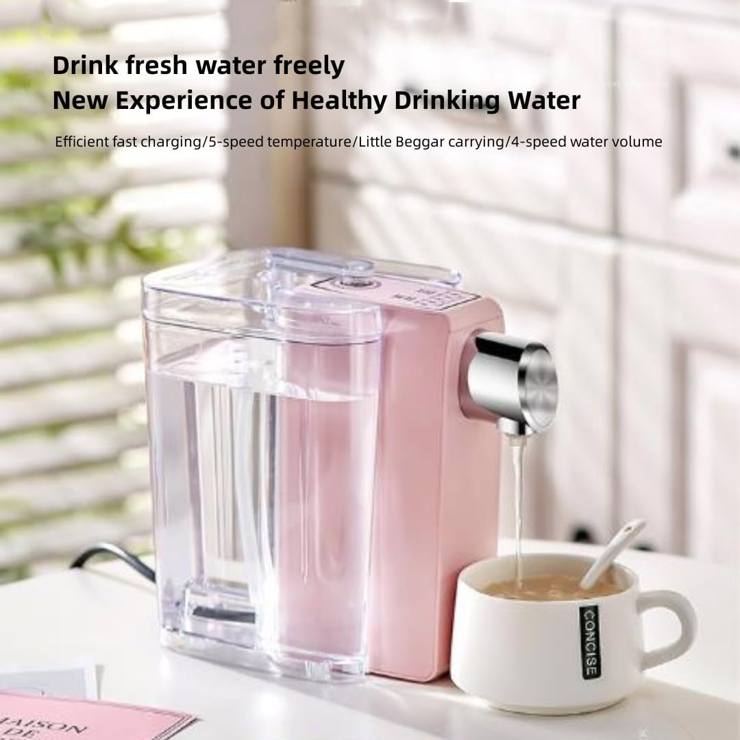 Instant Hot Water Dispenser，Hot Water Machine，Home Office Desktop Travel Water Dispenser，5-step Temperature Control,four Water Levels 150ML/200ML/300ML/400ML (Green)