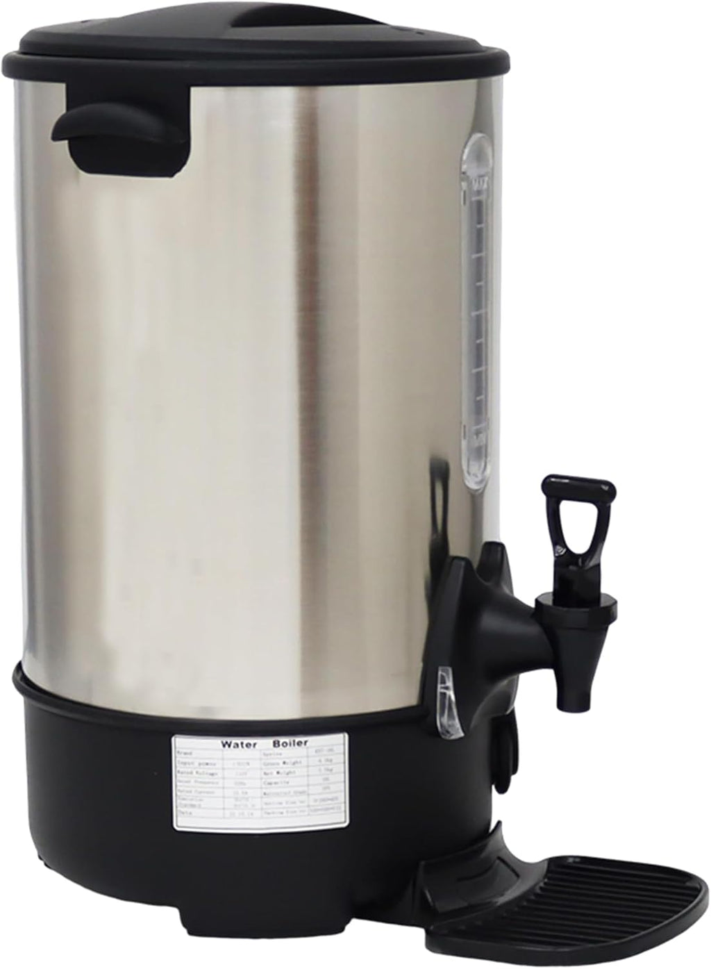 110V Combination Water Boiler 1500W Hot Water Dispenser 9.7L Stainless Steel Commercial Electric Boiling Bucket Multi-stage Temperature Control for Milk Tea Coffee Shop