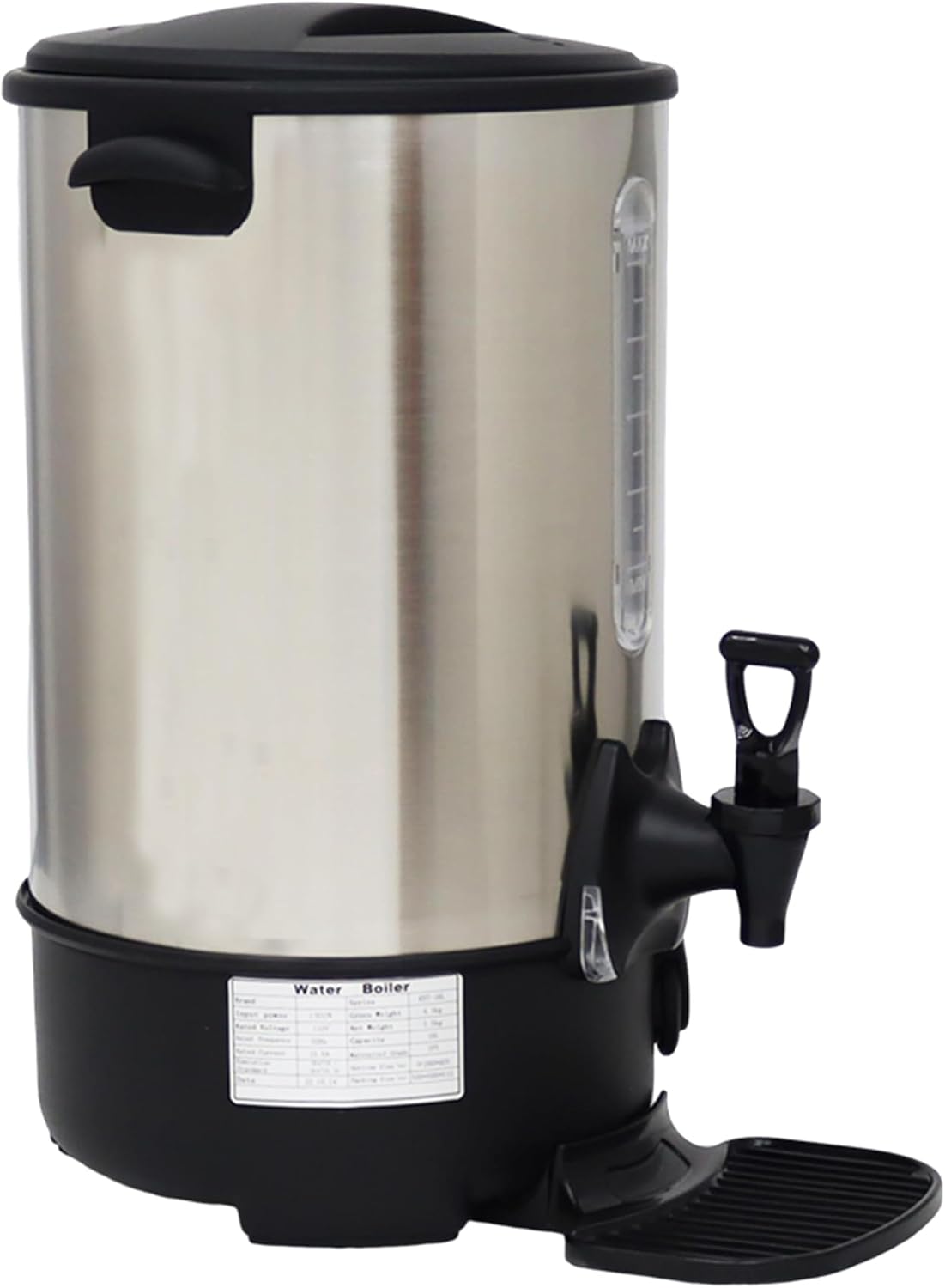 110V Combination Water Boiler 1500W Hot Water Dispenser 9.7L Stainless Steel Commercial Electric Boiling Bucket Multi-stage Temperature Control for Milk Tea Coffee Shop