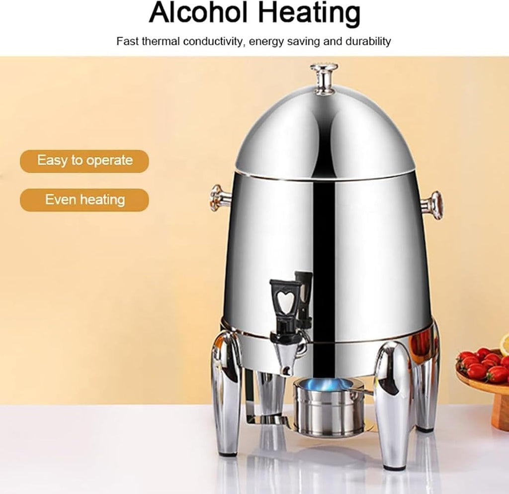Commercial Coffee Urn, Hot Water Boiler Dispenser, 12L Stainless Steel Hot Beverage Dispenser, with 0-90℃ Thermostat, Keep Warm Hot Water Urn for Home Party Office Clear Transparent (A)