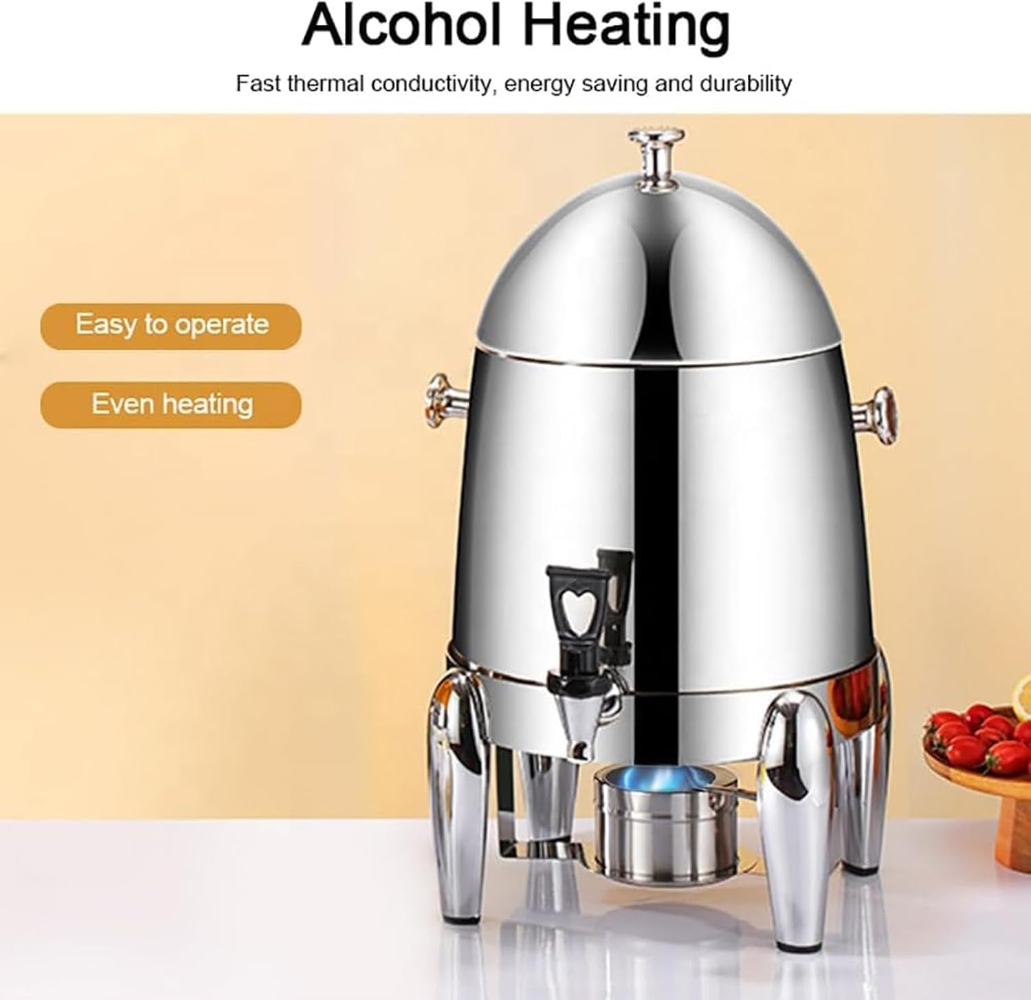 Commercial Coffee Urn, Hot Water Boiler Dispenser, 12L Stainless Steel Hot Beverage Dispenser, with 0-90℃ Thermostat, Keep Warm Hot Water Urn for Home Party Office Clear Transparent (A)
