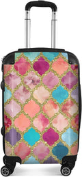 Glitter Moroccan Watercolor Suitcase - 20' Carry On
