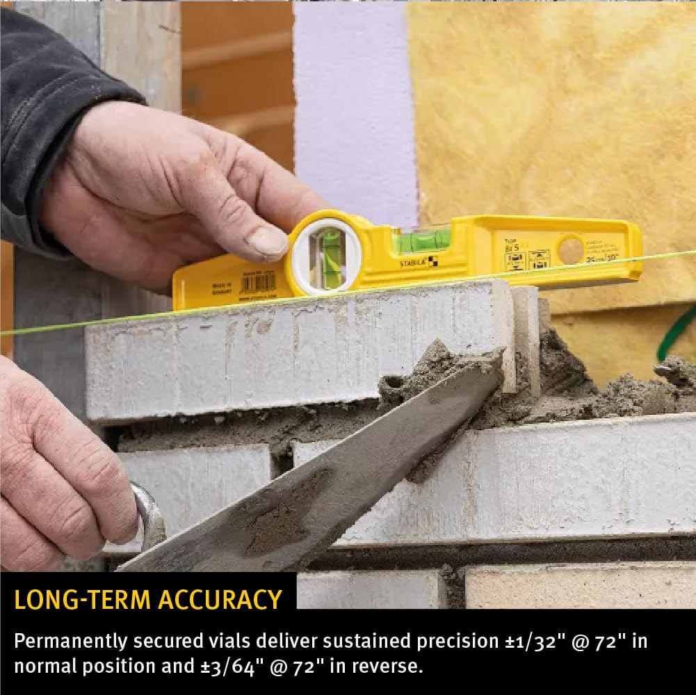 STABILA TYPE 96M Magnetic Level Set, Includes 48 and 24 Inch Levels, Torpedo and Carry Case, Cat. Number 48380