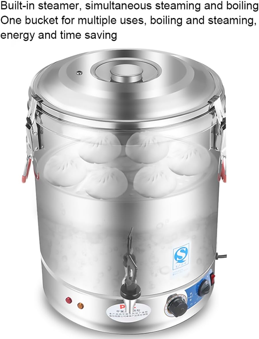 Large Capacity Catering Urn,30L/40L/50L/60L Hot Water Boiler Dispenser,Stainless Steel - 30-110°C Temperature Control for Cafe,Home (50L)