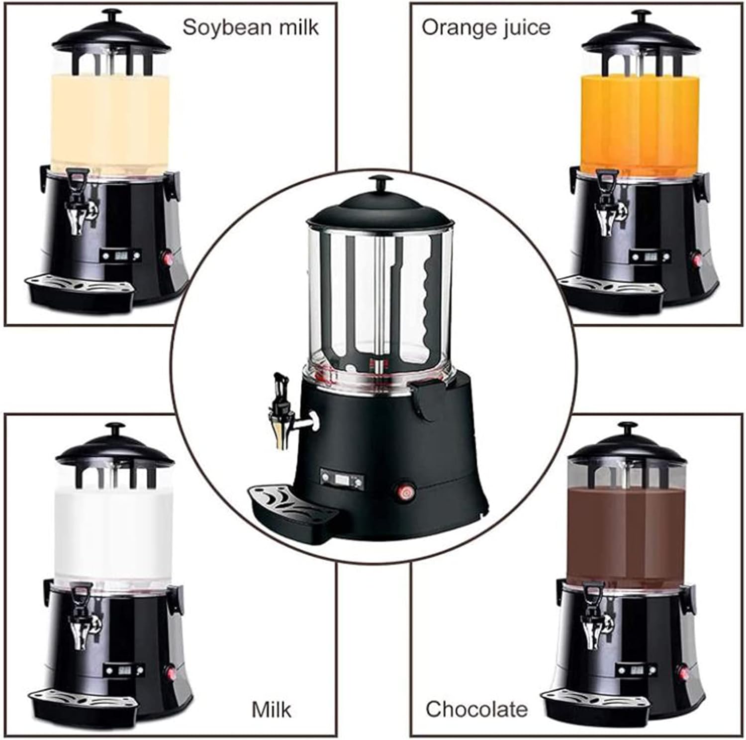 10L Commercial Hot Chocolate Maker, Electric Machine Hot Chocolate Dispenser Warmer, for Heating Chocolate Coffee Milk Tea Juice Tea