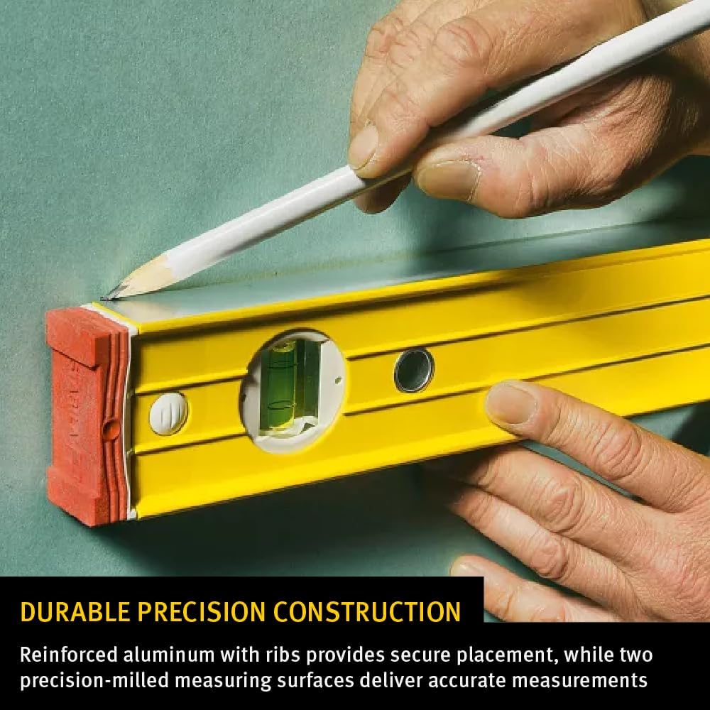 STABILA TYPE 96M Magnetic Level Set, Includes 48 and 24 Inch Levels, Torpedo and Carry Case, Cat. Number 48380