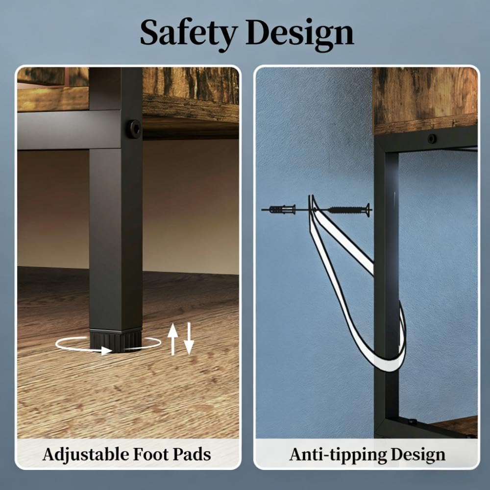 Rack with Power Outlet and Storage Shelves,Convenient for Your Home