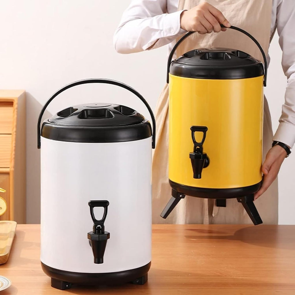 Catering Hot and Cold Water Dispenser - Stainless Steel Tea Urn Boiler with Faucet, Portable Handle, Large Capacity Sealing - Ideal for Office, Hotels, Parties