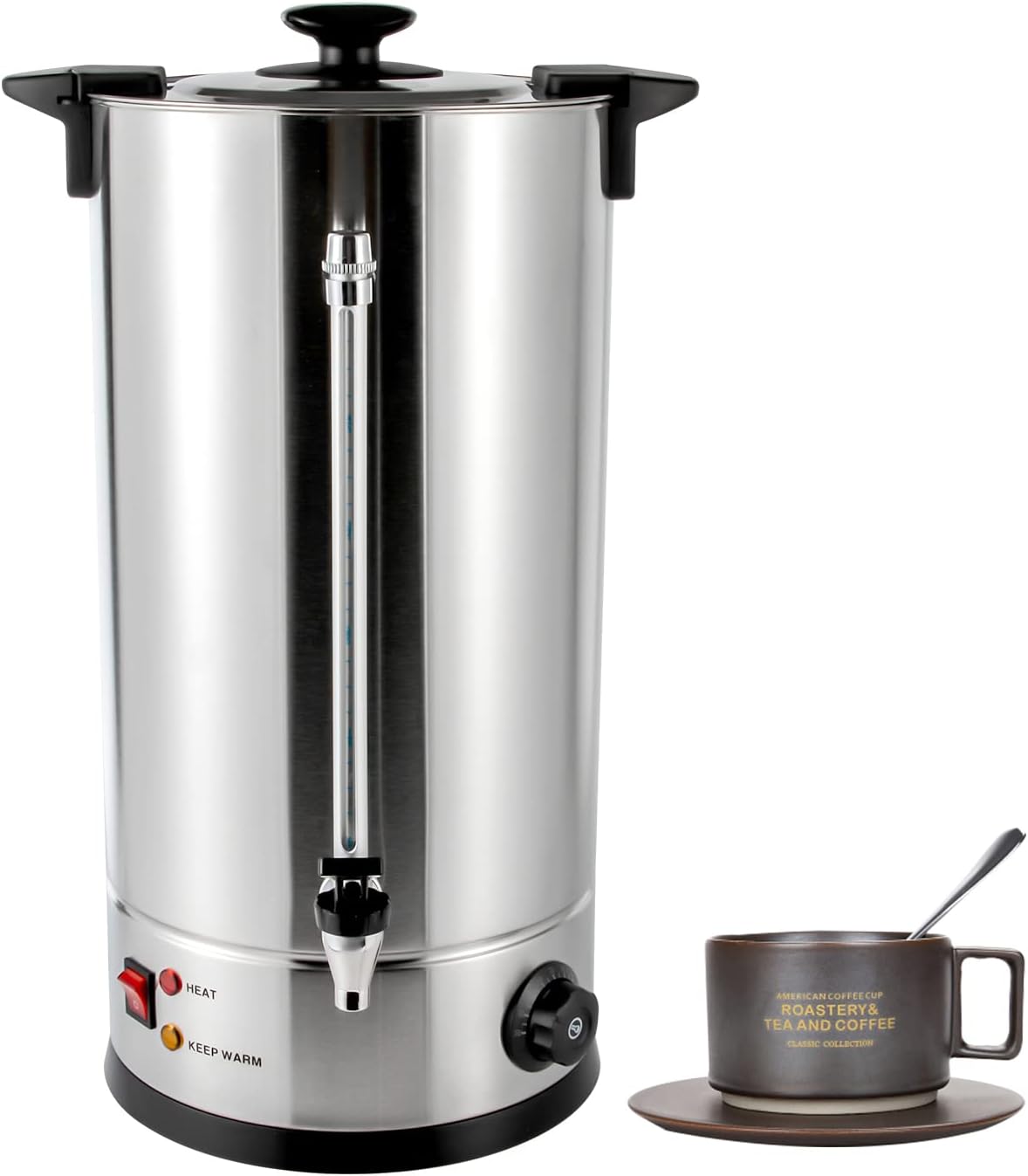 LYNICESHOP Coffee Pot, 25L Commercial Electric Hot Water Boiler Stainless Steel Tea Urn Coffee Boiler Portable Thermostable Tea Urn Coffee Boiler For Cafes, Buffets, Offices, Hotels