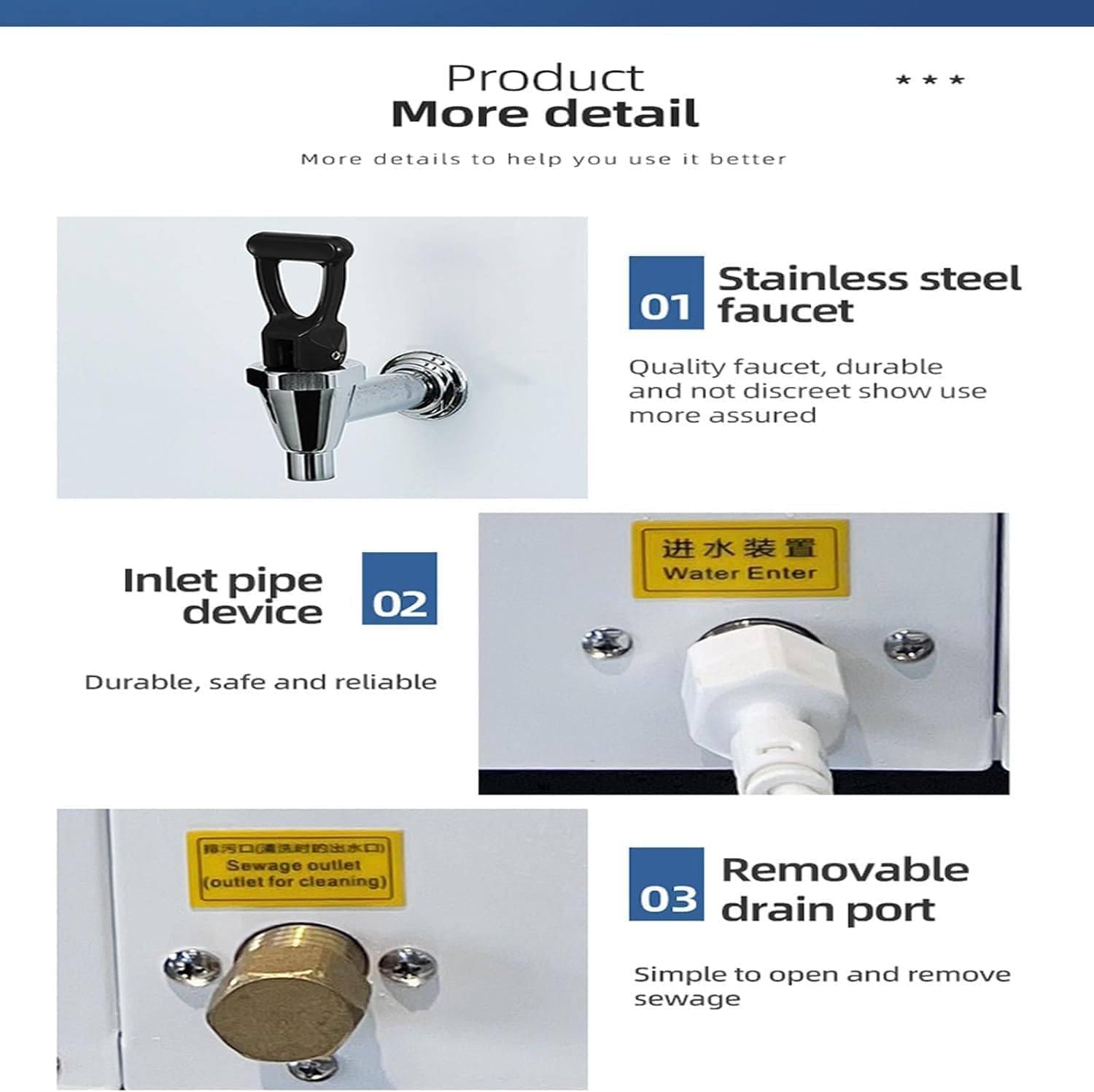 Commercial Hot Water Dispenser Step-Heating Boiling Water Machine Wall-Mounted Tea Coffee Kettle Combination Water Boilers (50l/H)