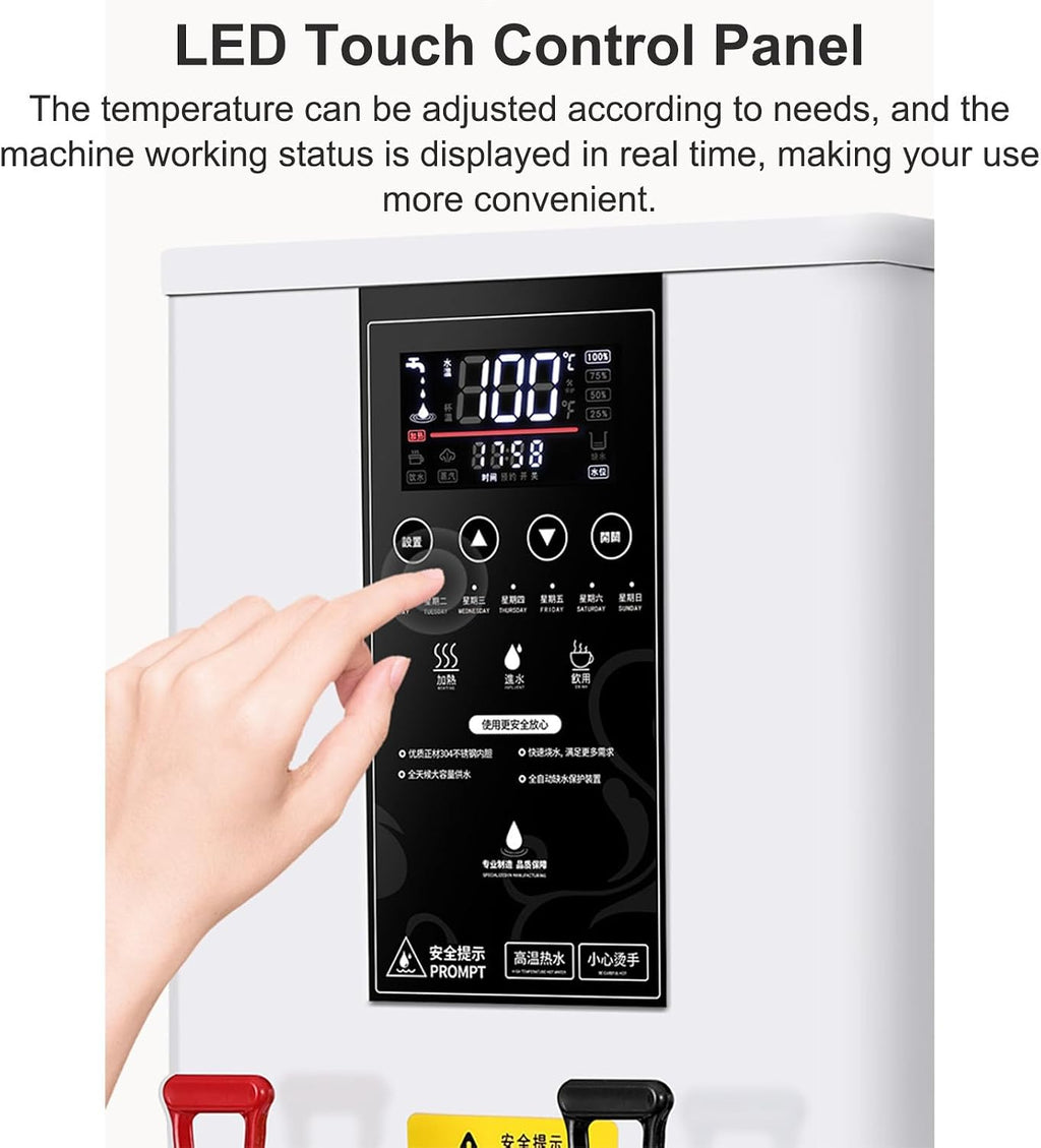 Hot Water Dispensers 25L, 3000W Electric Water Boiler and Dispenser, Commercial Water Boiler and Warmer, LCD Touch Screen, for Home & Office,Black