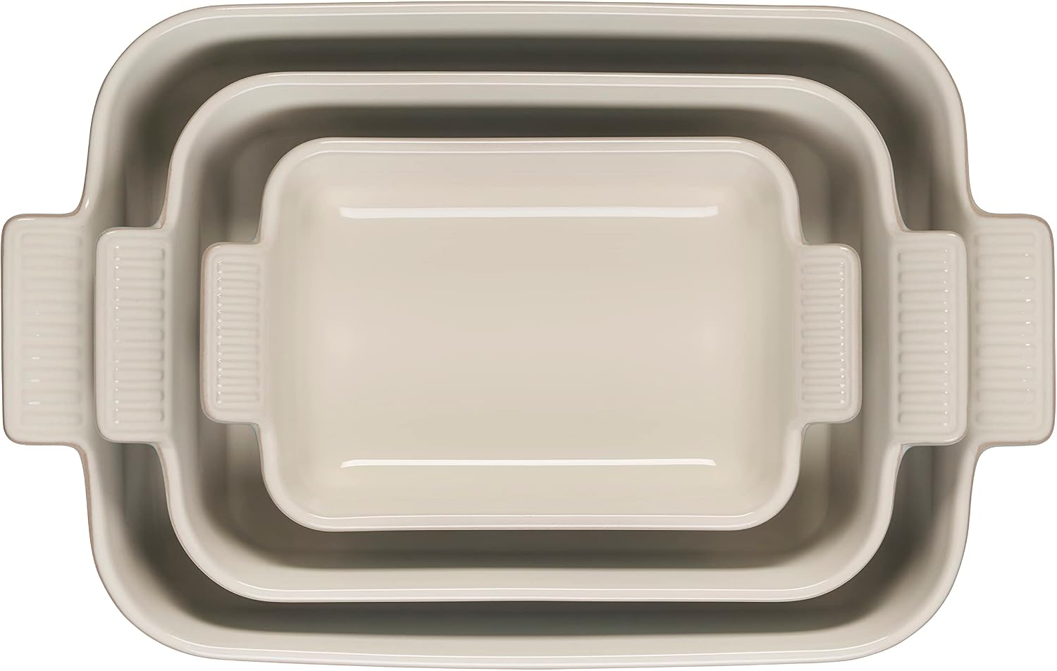 Le Creuset Stoneware Heritage 3-Piece Rectangular Baking Dish Set, Sea Salt