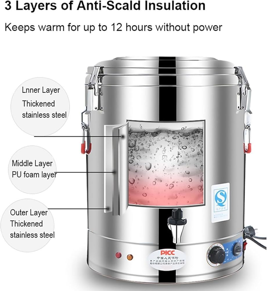 Stainless Steel Hot Water Boiler Dispenser, with Precise Temperature Control for Cafés, Offices, and Home Use