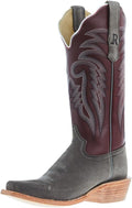 R. Watson Boots Women's Charcoal Roughout 13 In Dark Cherry Sinatra Top Cowgirl Boot