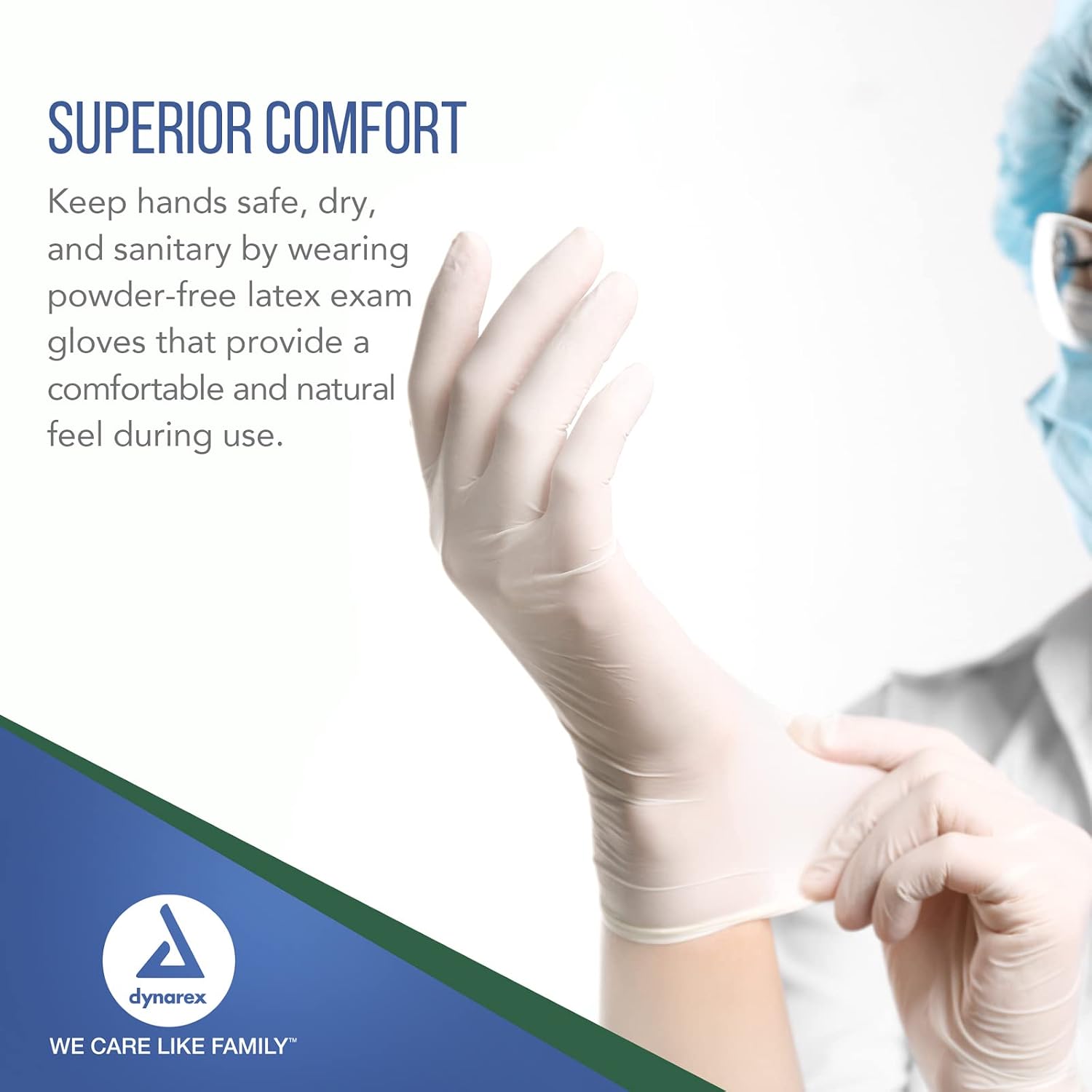 Dynarex AccuTouch Latex Exam Gloves, Powder-Free - X-Large 100 Count(Pack of 10)