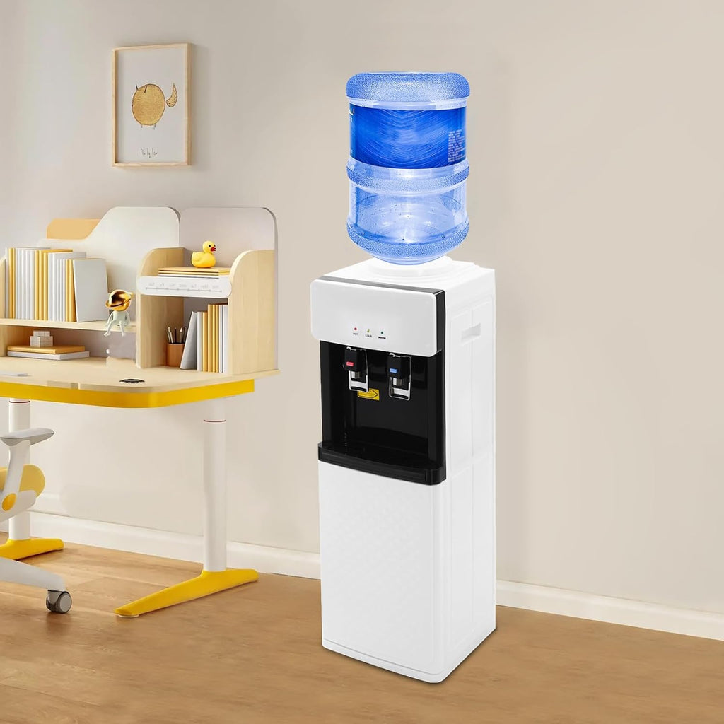 Standing Hot & Cold Water Cooler Dispenser, 5Gal Top Loading Electric Heater/Cooler with Child Lock for Home, Office, Gym, Kitchen