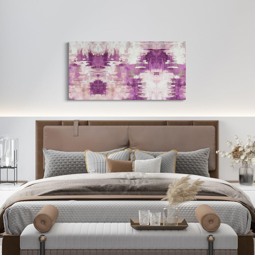 Erosebridal Violet Purple Abstract Wall Decor 58'x29',Ombre Watercolor Pastel Large Canvas Wall Art for Girls Women Female,Modern Gradient Poster Print,Elegant Brush Artwork Framed Canvas Prints