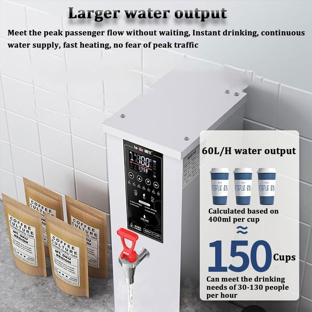 Commercial Autofill Hot Water Dispenser, Digital Control Panel, Auto Temperature Control, Instant Hot Water Boiler for Tea & Coffee (White)