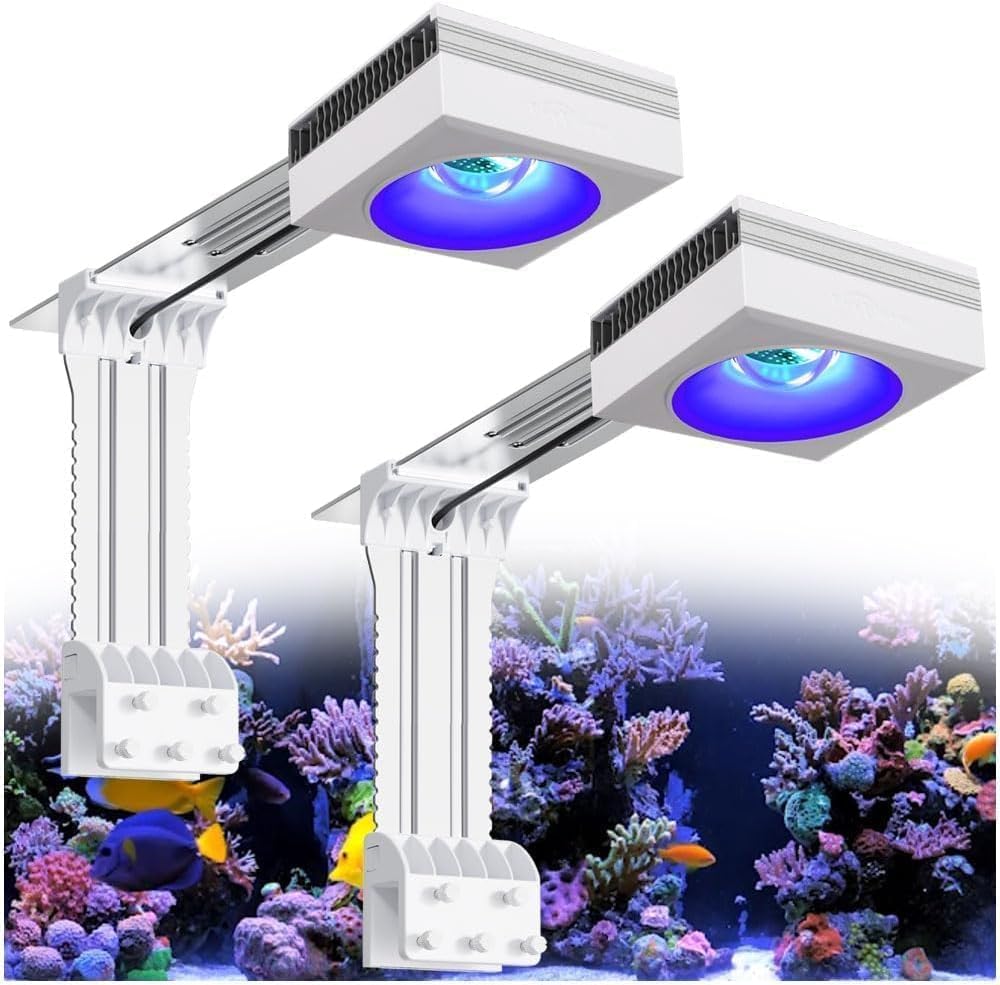 PopBloom 2026 New Launch 115W WiFi & APP Programmable LED Reef Aquarium Light, for 36' 48' 50' 72' Marine SPS LPS Corals & Saltwater Tanks (RL115 with Arm Kitx2)