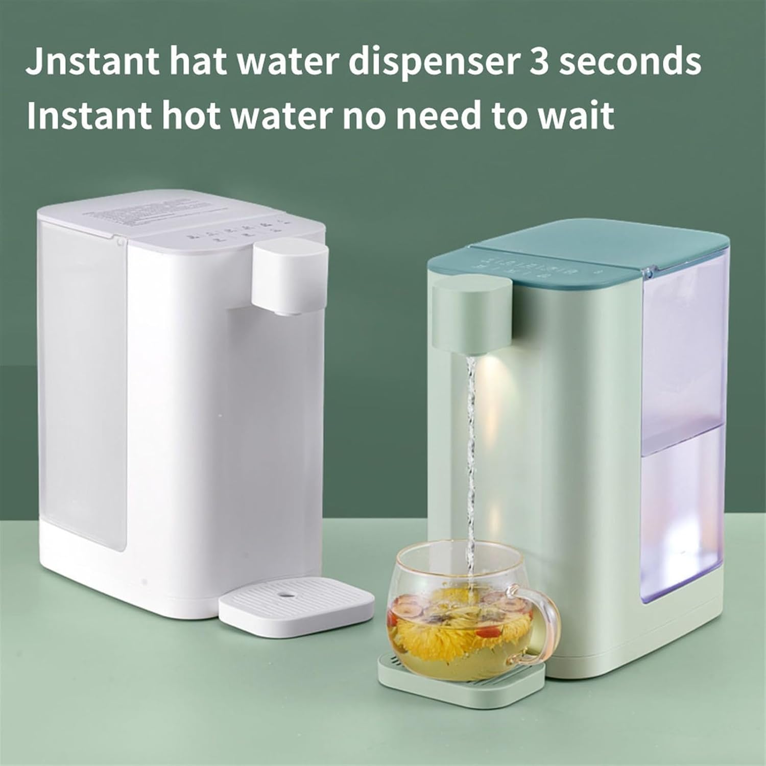 Water Dispenser Instant Desktop Water Dispenser 3-Second Fast Heating Desktop Water Heater Mini Smart Water Dispenser Water Cooler(White)