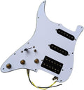 TSTS Left Handed SSH Prewired Loaded Guitar Pickguard Set Black Alnico 5 Pickups for for FD Guitar Prewired Pickup Pickguard