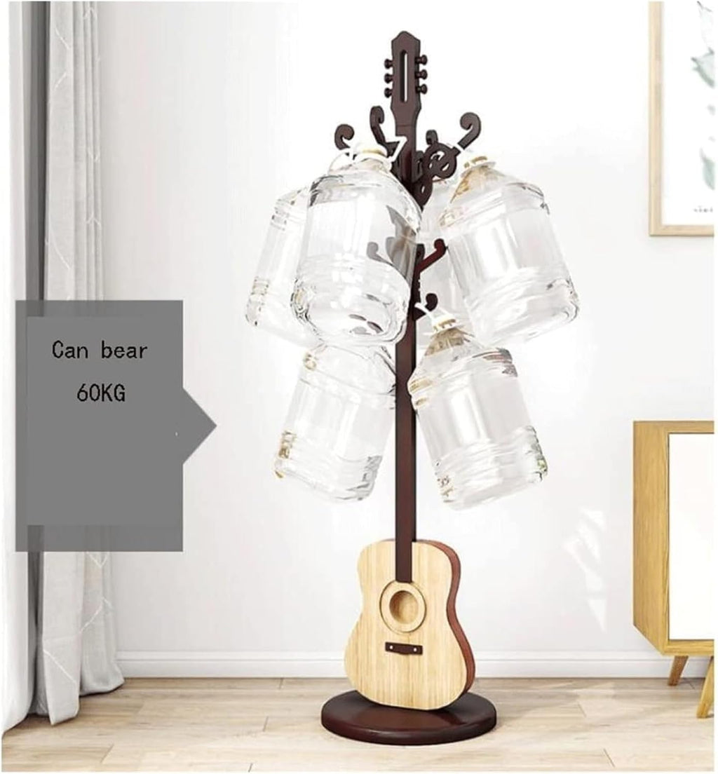 Coat Rack Standing Coat Rack With 12 Hooks And Round Base Guitar Shape Coat Stand Easy Install Coat Tree Coat Tree, 185*42cm