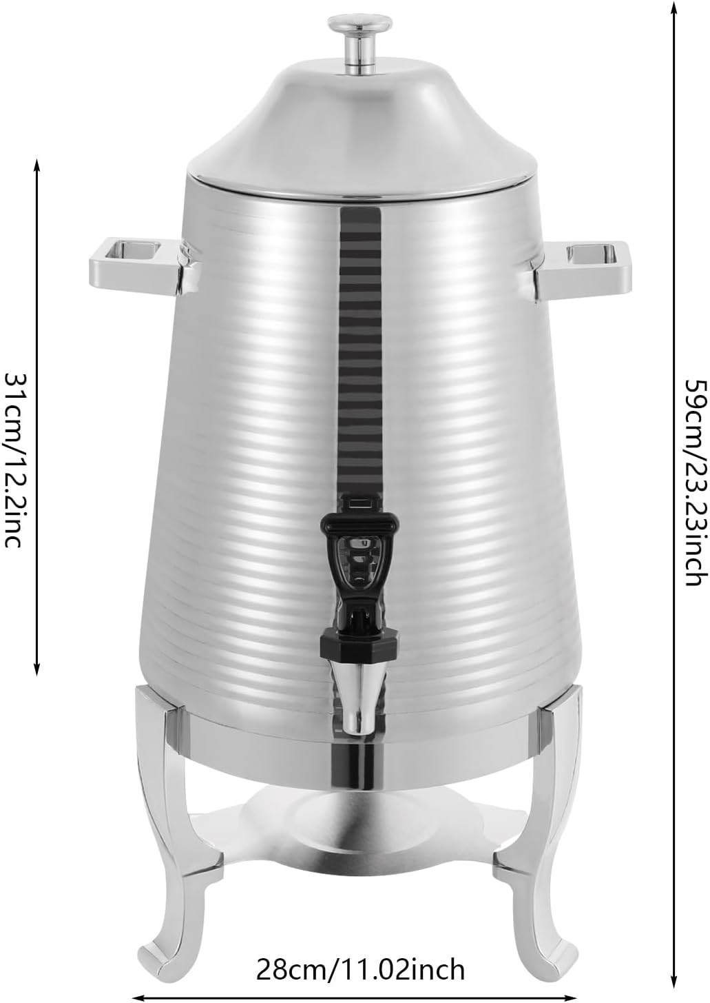 3.43Gal/13L Hot Water Urn, Stainless Steel Commercial Coffee Urn, Electric Hot Water Dispenser for Tea Milk, Industrial Coffee Maker with Stand and Spigot for Parties Catering (Silver)