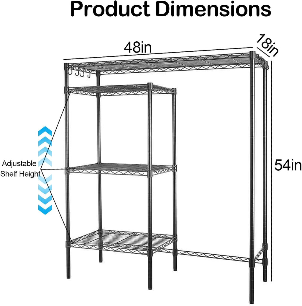 4-Tier Heavy-Duty Mini Fridge Stand with Storage, Adjustable Microwave Stand & Baker Rack, Space-Saving Organizer for Kitchen, Dorm, Office,18Wx48Dx53H