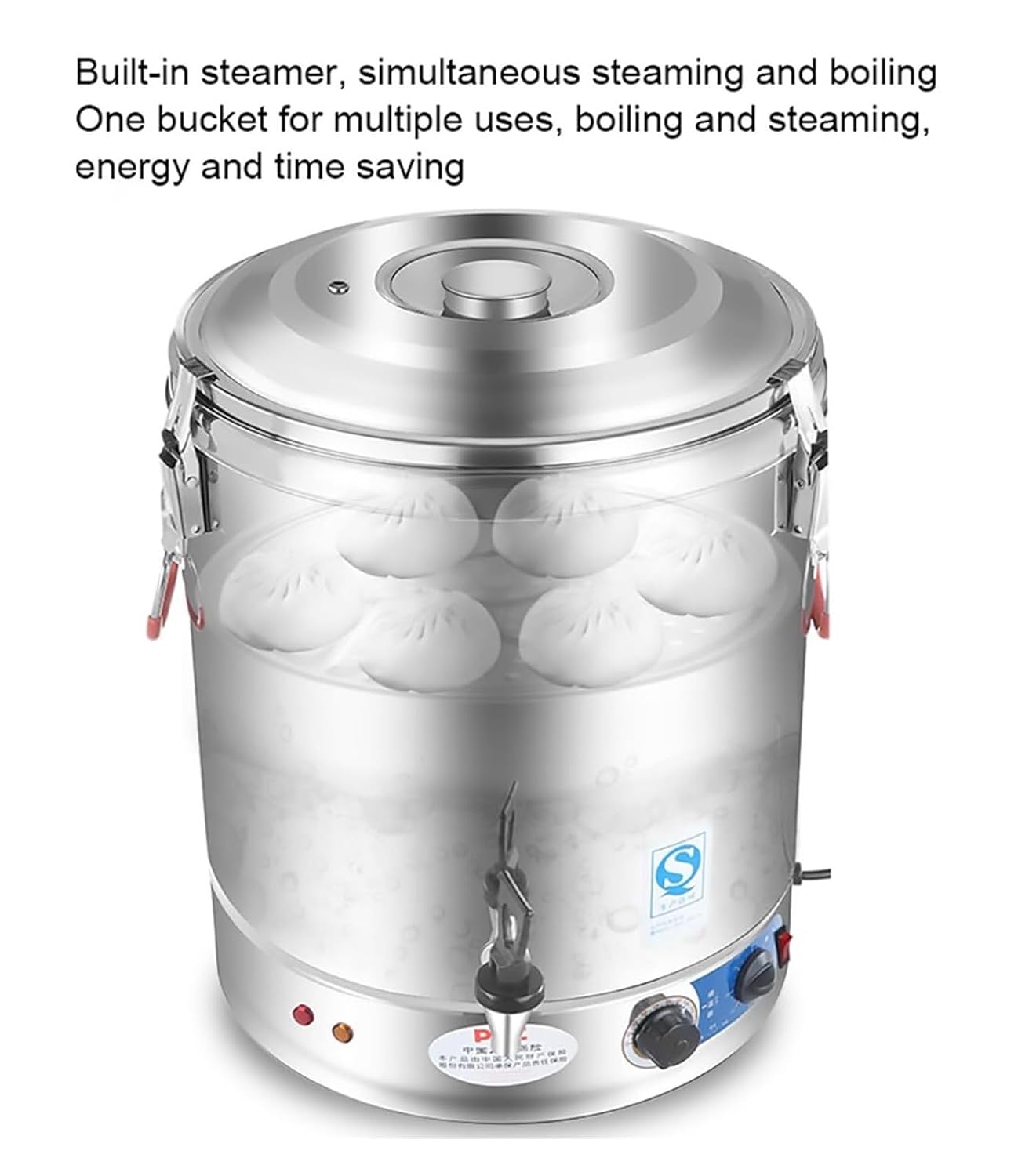 Commercial Hot Water Urn Dispenser, 40L 50L 60L 70L Large Capacity Stainless Steel Beverage Boiler with Temperature Control (86-230°F) for Coffee, Office, Restaurant, Home Use