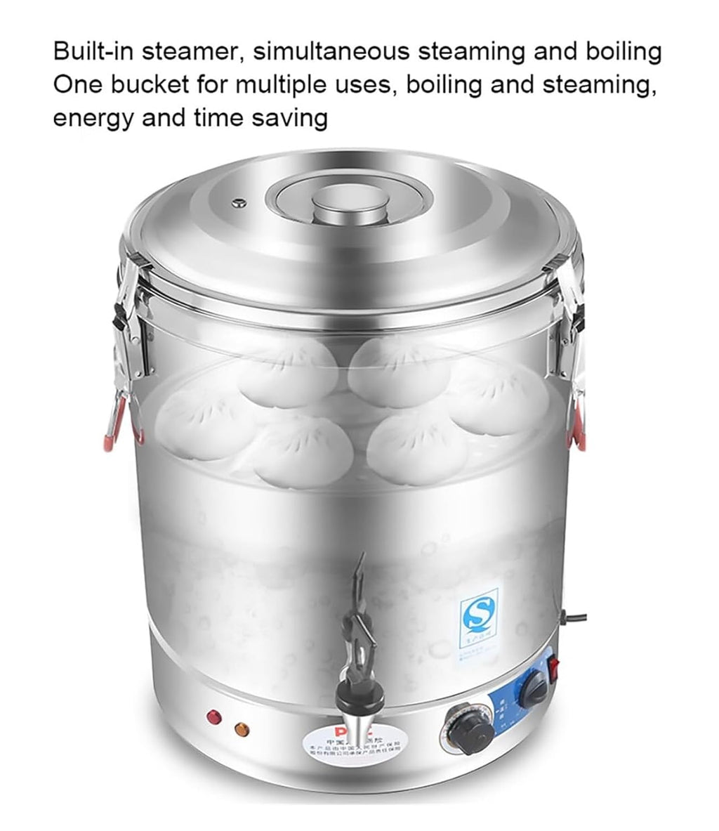 Commercial Hot Water Urn Dispenser, 40L 50L 60L 70L Large Capacity Stainless Steel Beverage Boiler with Temperature Control (86-230°F) for Coffee, Office, Restaurant, Home Use