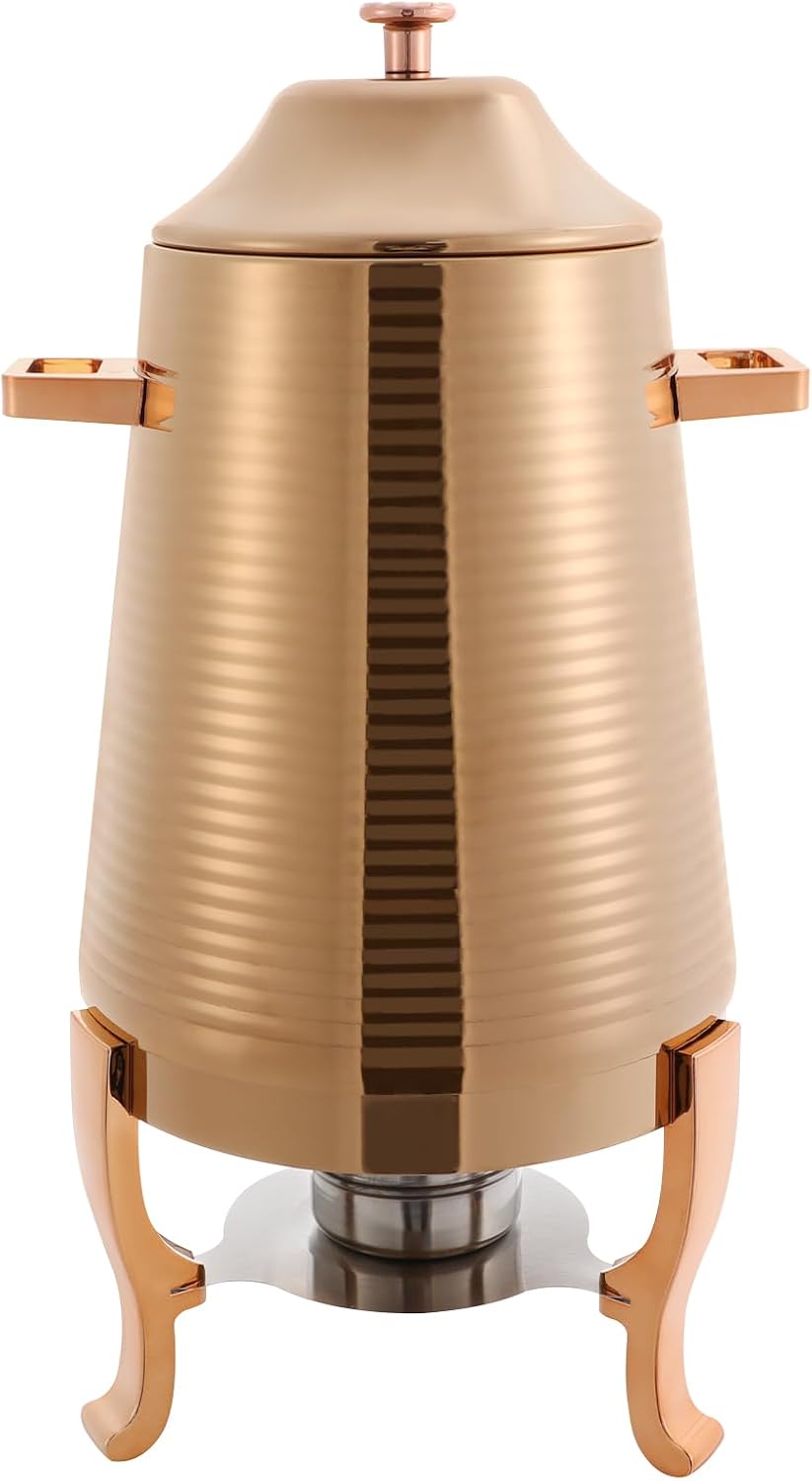 3.43Gal/13L Hot Water Urn, Stainless Steel Commercial Coffee Urn, Electric Hot Water Dispenser for Tea Milk, Industrial Coffee Maker with Stand and Spigot for Parties Catering (Rose Gold)