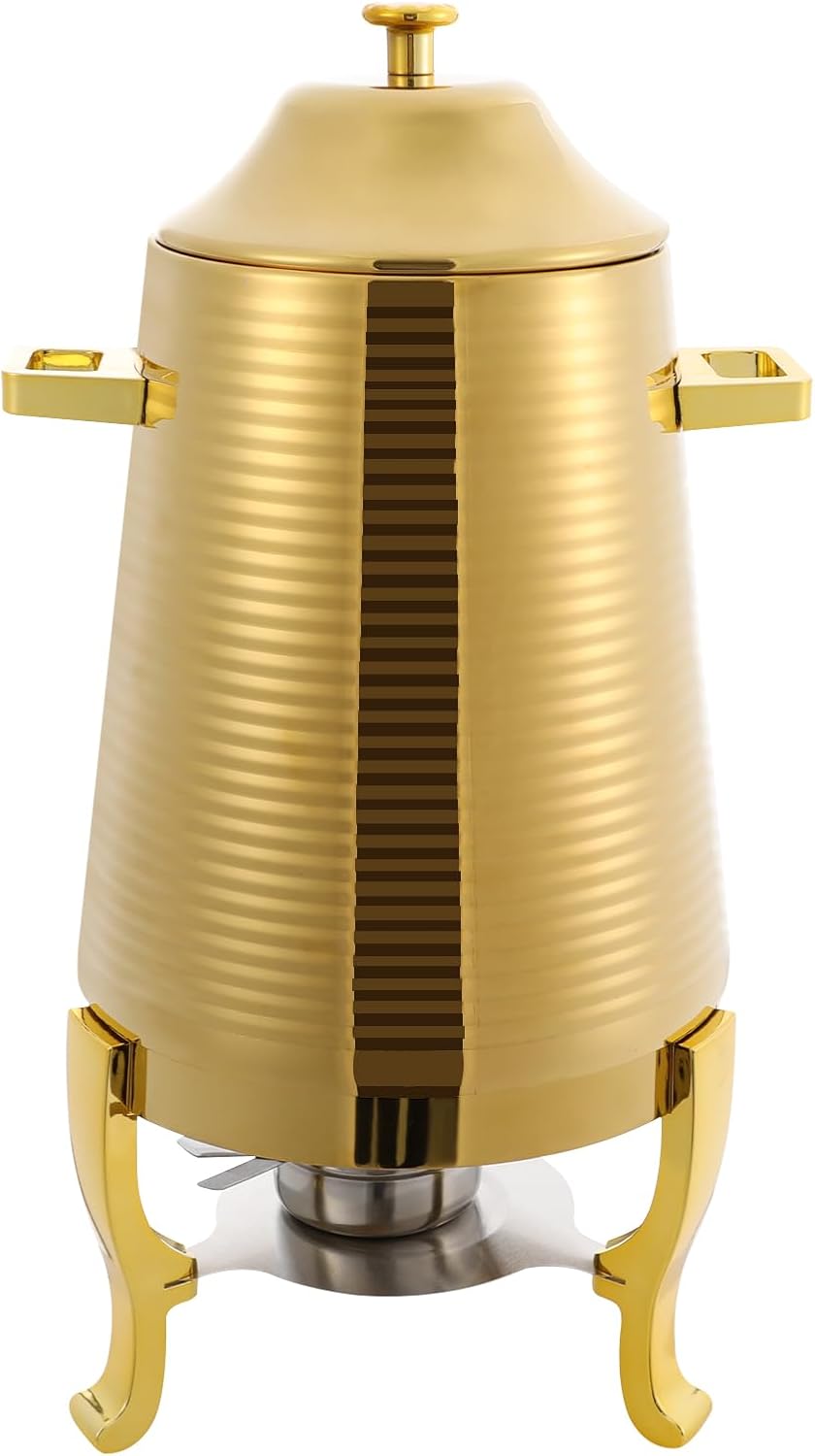 3.43Gal/13L Hot Water Urn, Stainless Steel Commercial Coffee Urn, Electric Hot Water Dispenser for Tea Milk, Industrial Coffee Maker with Stand and Spigot for Parties Catering(Gold)