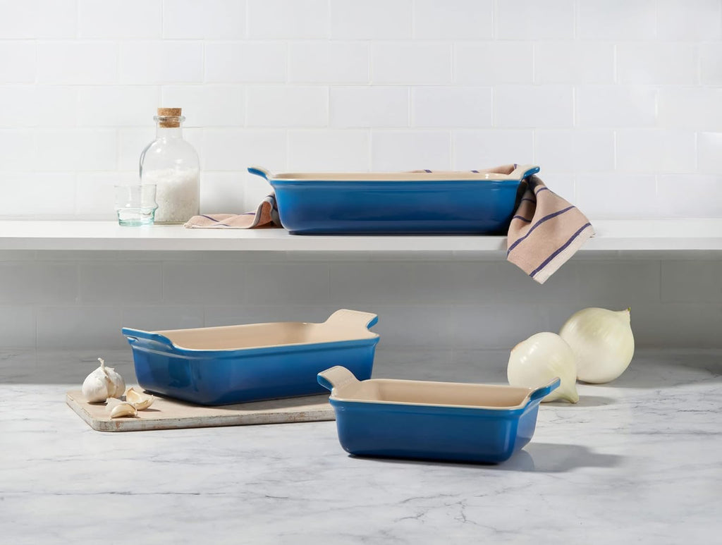 Le Creuset Stoneware Heritage 3-Piece Rectangular Baking Dish Set, Marseille
