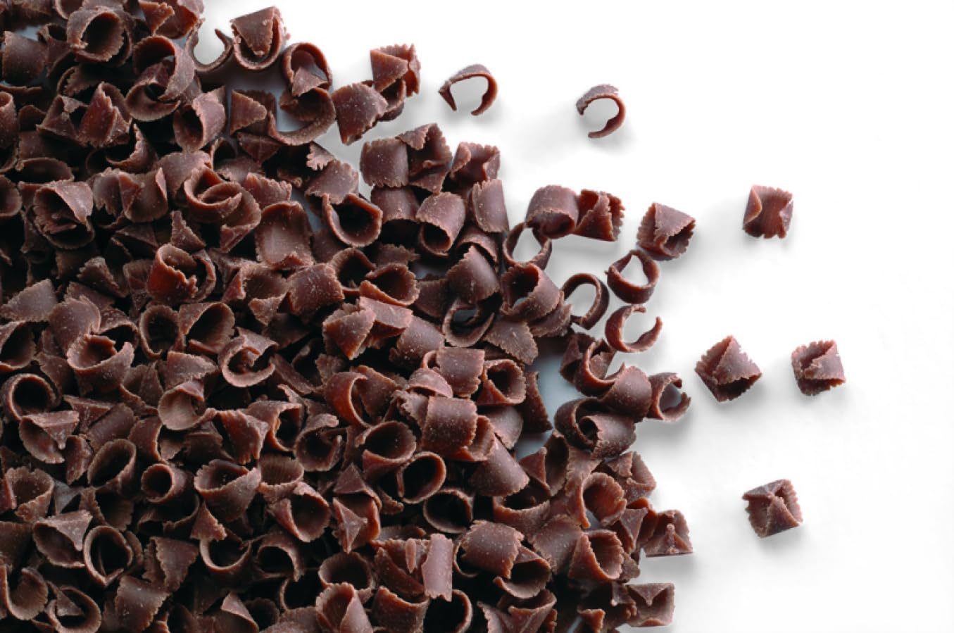 Belgian Milk Chocolate Curl Blossom Topping - 12 Lb Bag - Gourmet Dessert Decorations