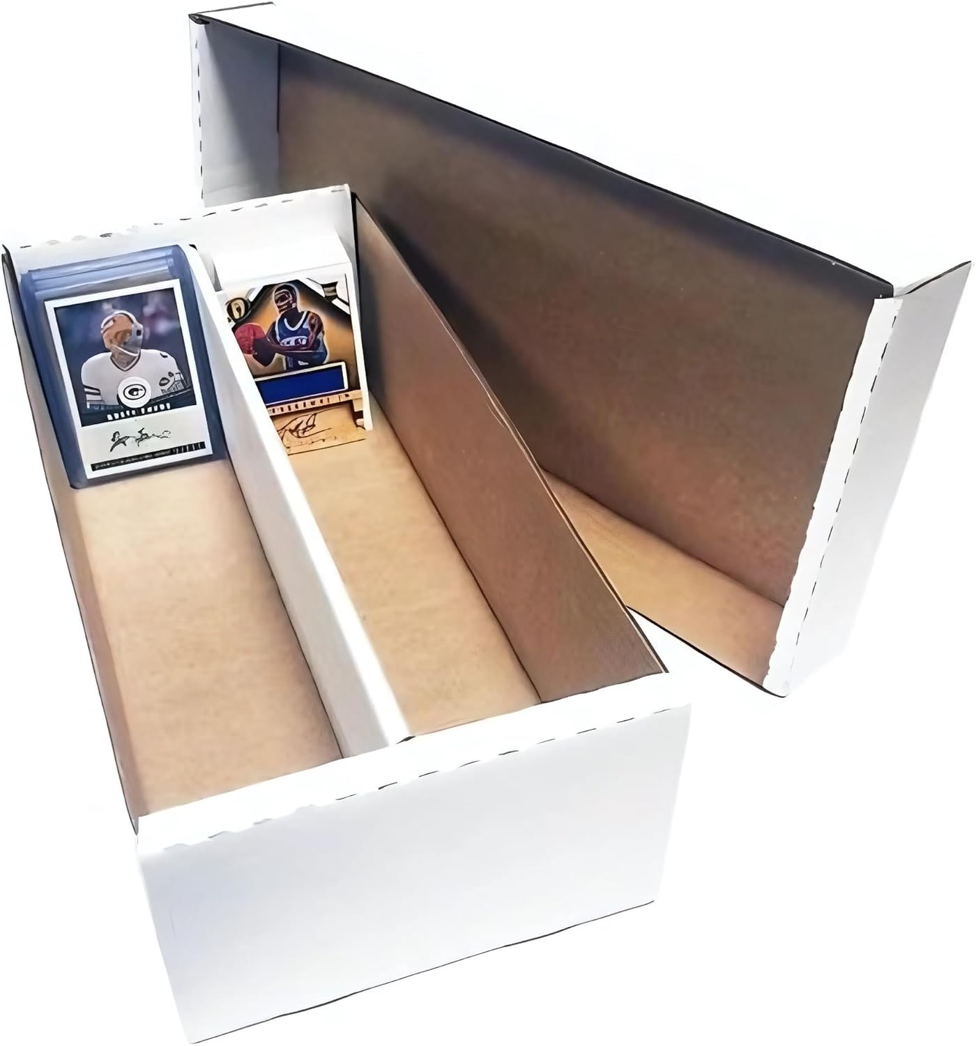 Max Protection 25-Pack 2 Row Shoe Card Storage Box - Cardboard Sports Baseball Trading Toploader Boxes - Made in USA