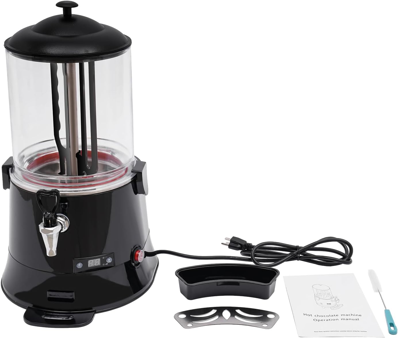 10L Hot Chocolate Machine 400W Hot Chocolate Dispenser 86-194℉ Temperature Control Hot Chocolate Maker & Dispenser for Milk, Tea, Coffee