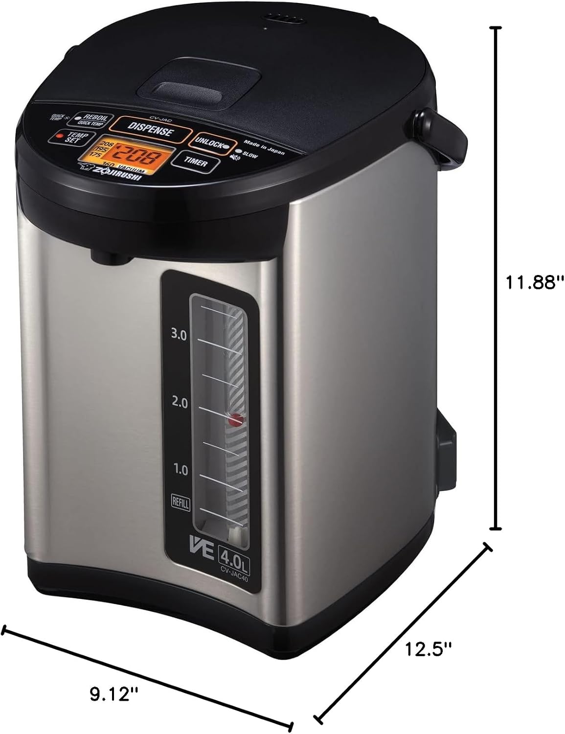 Zojirushi Water Boiler and Warmer 4.0-Liter (Stainless Black)