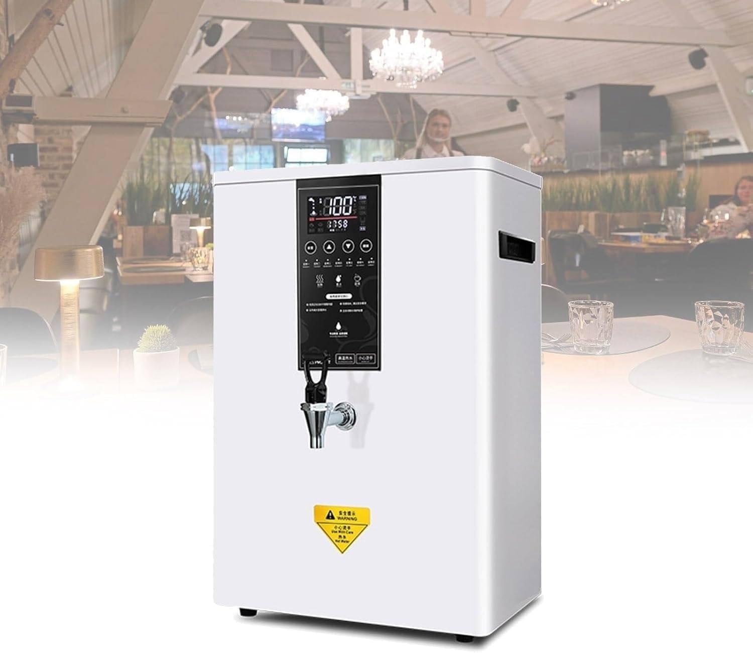 3000W Commercial Instant Hot Water Dispenser - Wall-Mounted Electric Boiling Water Machine for Home and Office Use(White,50L)