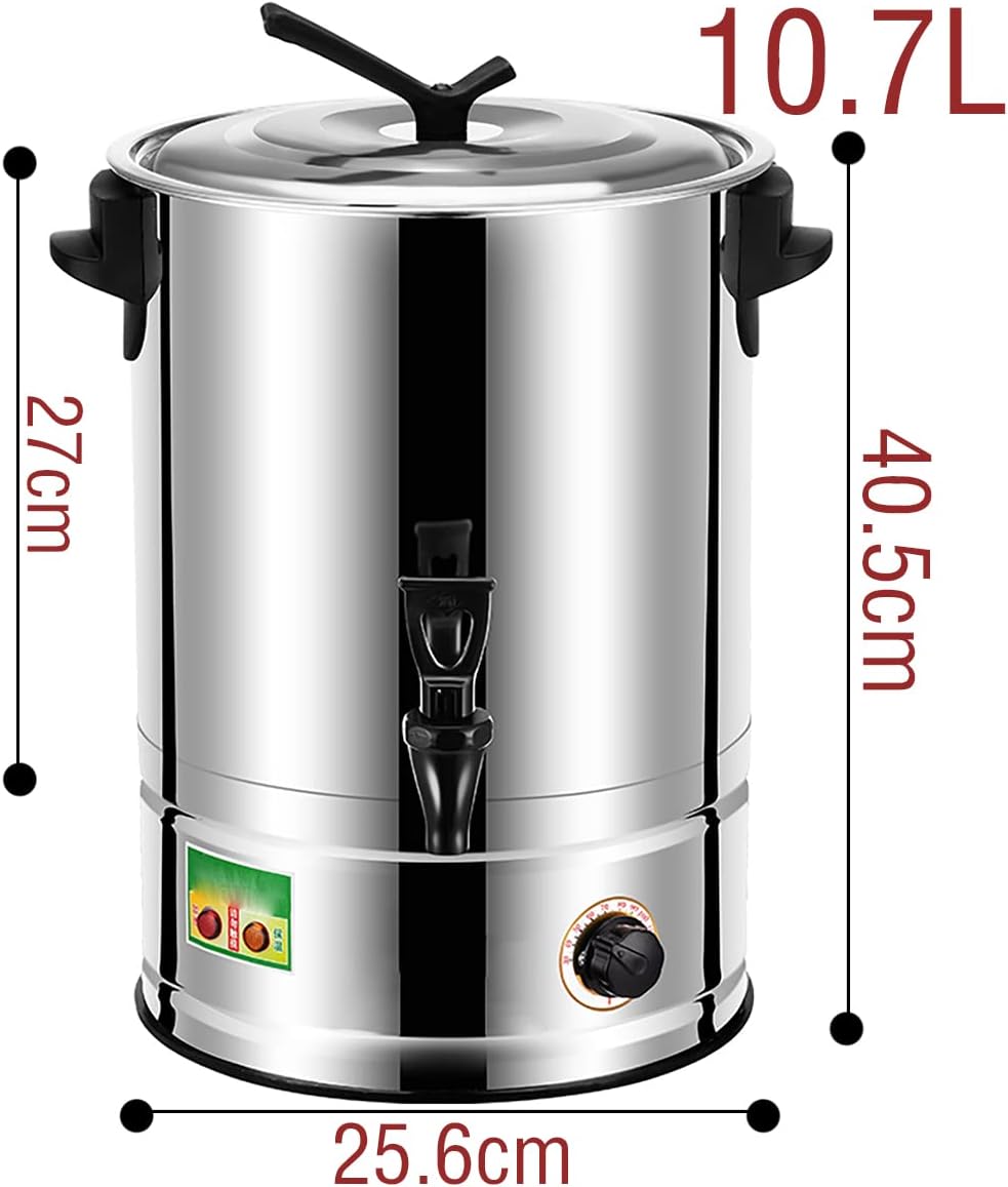 Commercial Electric Catering Urn, 1800W Catering Hot Water Urnboiler, 30-110°C Temperature Control Knob, for Brewing, Buffet,10L