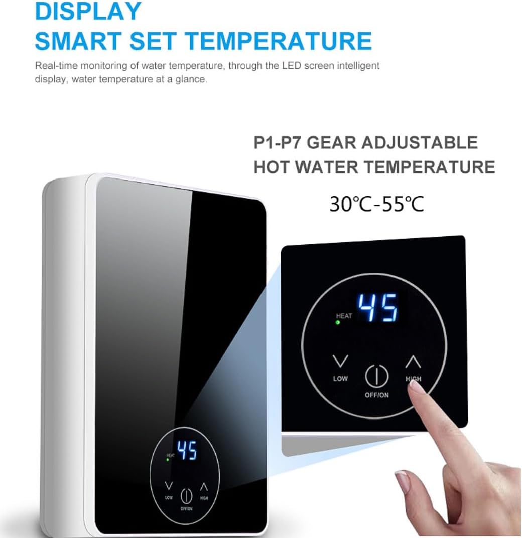 Electric Instant Hot Water Heater Shower Electric Tankless Shower Hot Water Faucet Kitchen Bathroom Instantaneous Water Heater Tap