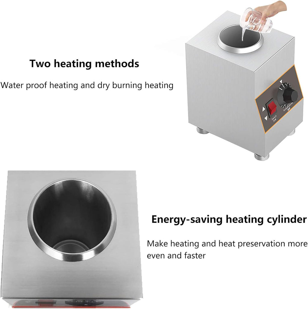 Electric Cheese Sauce Warmer Hot Fudge Warmer Dispenser Nacho Cheese Dispenser Jam Heat Preservation Machine with 650ml Bottle, 30-85℃ Adjustable (1grid)