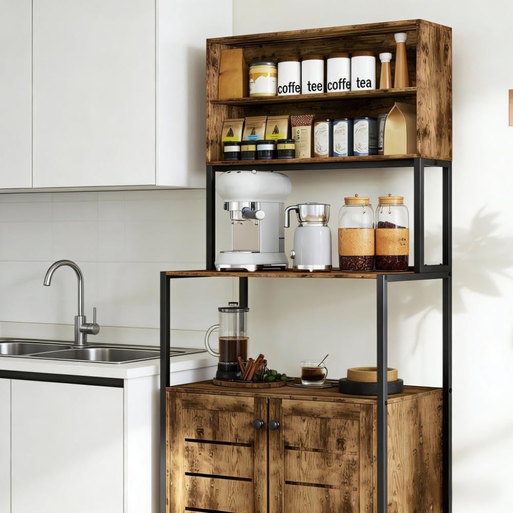 Rack with Power Outlet and Storage Shelves,Convenient for Your Home